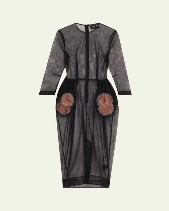 Stuffed Carnation Pocket Fitted Dress